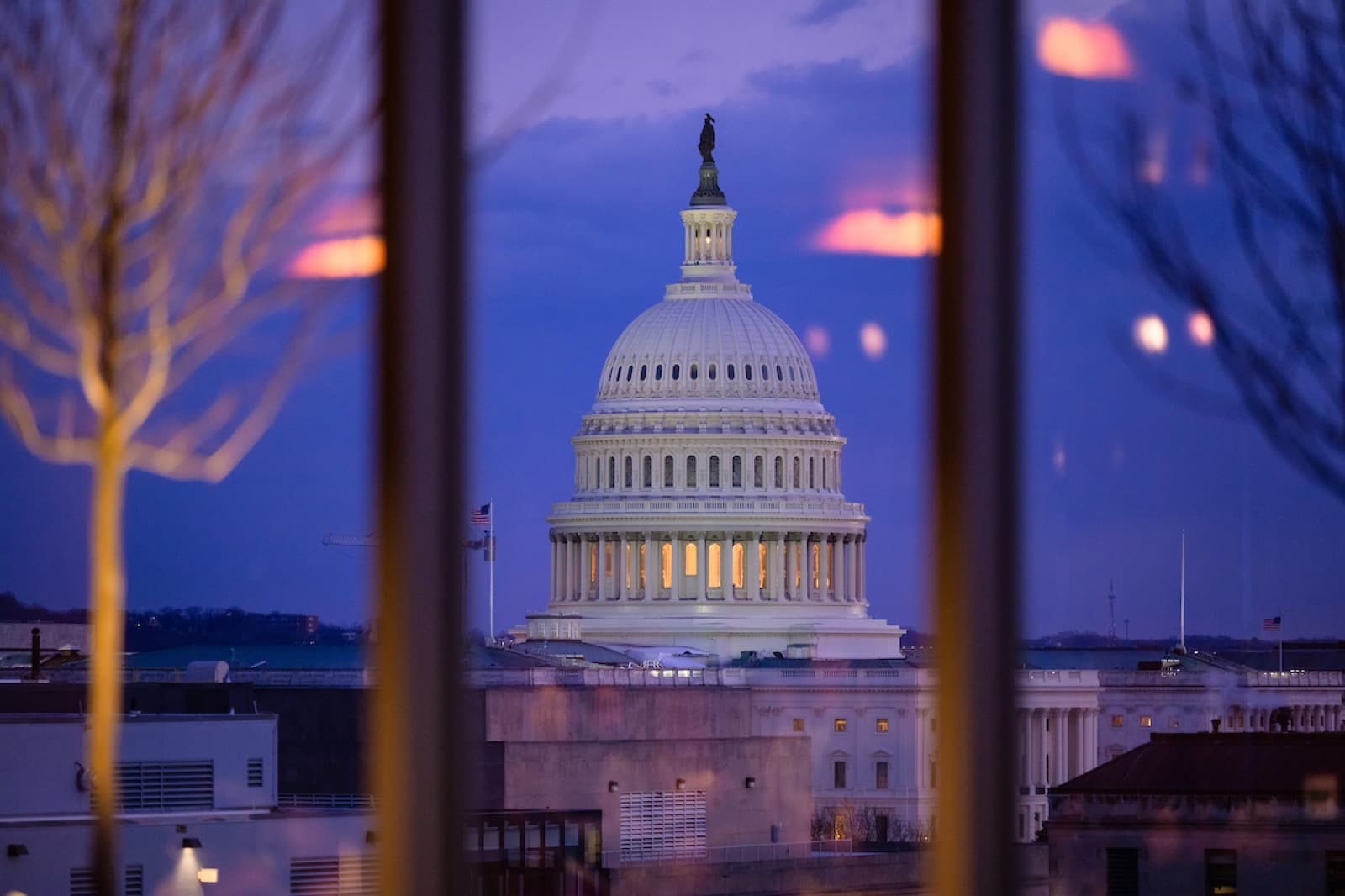 U.S. Capitol dome seen from Georgetown University Capitol Campus